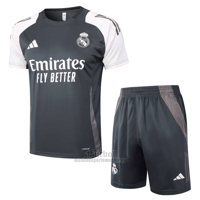 Chandal del Real Madrid Manga Corta 2024-2025 Gris - Pantalon Corto